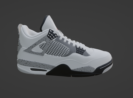 Nike air Jordan 4 blanc ciment 3d print model - Mito3D