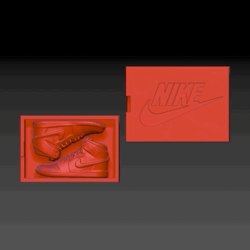 nike air jordan box 1 sneakers fashion finger puppet shoe 3D print model - Mito3D