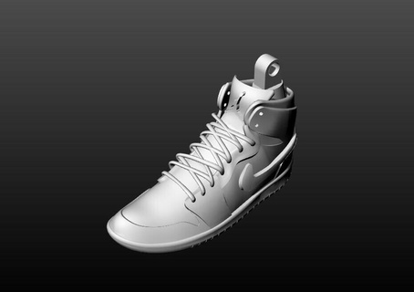 Nike air Jordan high top sneaker pendentif mode or argent bijou bijoux sterling entraîneur vêtement rue Vêtements pendentifs 3d print model - Mito3D