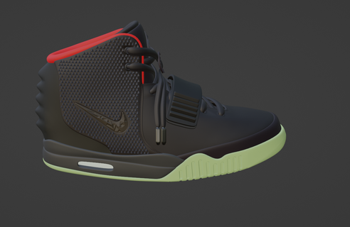 nike air yeezy nike air yeezy 2 nrg solar red kanye west sneakers shoes  3d print model - Mito3D