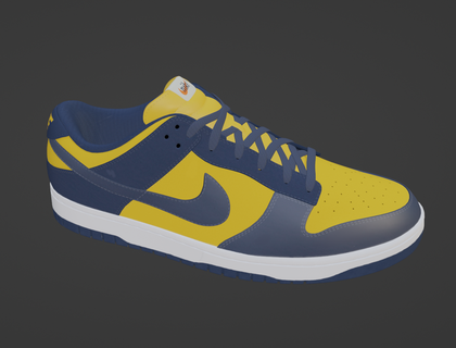 nike dunk low michigan shoes sneakers 3d print model - Mito3D