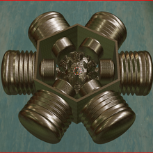 Nikola Tesla botão moda alternando atual botões motor patente mosaico acessórios 3d print model - Mito3D