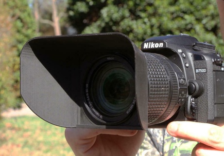 nikon deep lenshood hb-32 18-105 18-135 18-140 18-70 lens hood camera 3d print model - Mito3D