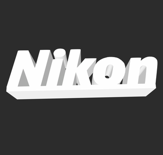 Nikon logotipo ficar pé placa símbolo 3d print model - Mito3D