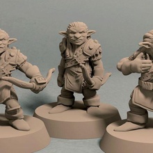 Nikta arqueiro pacote 3 miniaturas 3d imprimível miniatura stl soldado jogos guerra tampo mesa sagas espada Guerreiro 28mm fantasia 3d print model - Mito3D