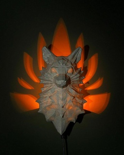 nine-tailed fox Home luminária abajur 3d print model - Mito3D