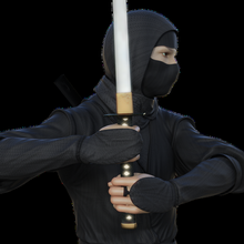 ninja 2 negro espada Japón 3d print model - Mito3D