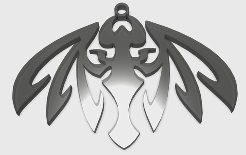 ninja simbolo 3d arte moda Portachiavi chiave pendente sym tribale simboli gioielleria 3d print model - Mito3D