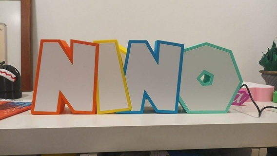 Nino Mario bros Lampe Zeichen Poster Licht Lichtung LED Dekoration Kinder Zimmer Nintendo 3d print model - Mito3D
