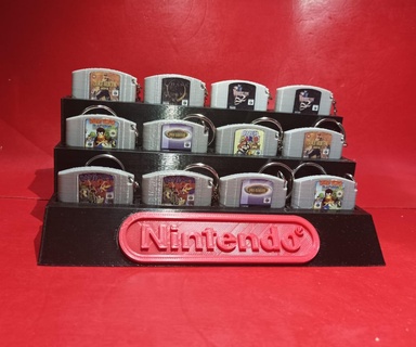 Nintendo 64 Schlüsselbund Spiele + Stand Etiketten Video Videospiele Schlüssel Ringe nintendo64 3d print model - Mito3D