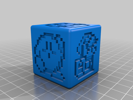 nintendo cube retro 8-bit sprites mario link kirby mega man fidget toy megaman retrogaming triforce zelda video games 3d print model - Mito3D