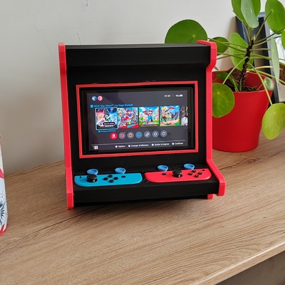 nintendo commutateur arcade supporter rétro jeu bartop retrogaming gare manette 3d print model - Mito3D