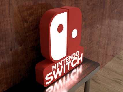 Nintendo Schalter Logo LED Zeichen Poster Papa Geschenk 3d print model - Mito3D