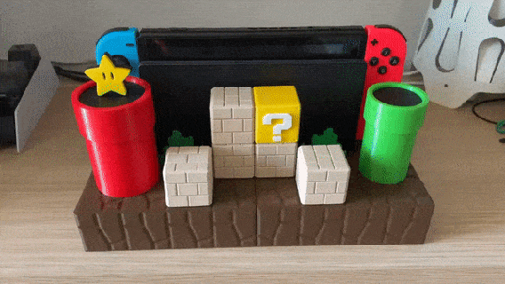 nintendo switch mario bros style dock Game decoration station stand 3d print model - Mito3D