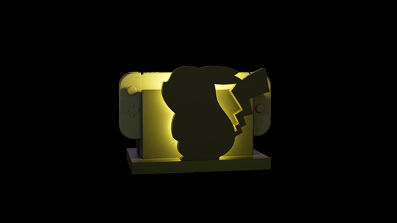 nintendo cambiar interruptor Pikachu neón LED muelle soporte pokemon jugador deco 3d print model - Mito3D