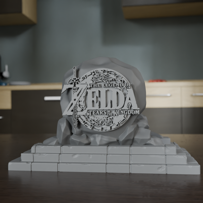 nintendo commutateur soutien légende of zelda larmes royaume jeu vidéo roi soutenir base logo bouclier anime 3d print model - Mito3D