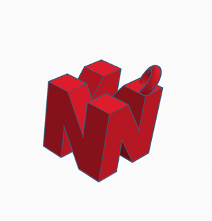 nintengo 64 keychain logo nintendo n64 3d print model - Mito3D