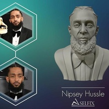 Nipsey battre 3d buste sculpture portrait homme visage rappeur nipseyhussle tête Humain art chanteur 3dprint 3d print model - Mito3D