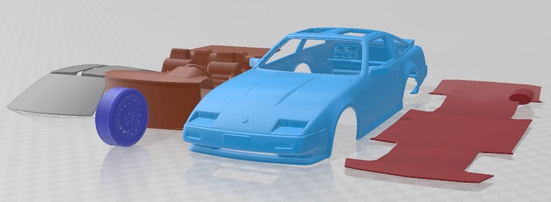 nissan 300zx turbo 1983 yazdırılabilir araba oyun zx yuva ölçülü tamiya rc miniz hobi mikro döküm 3d print model - Mito3D