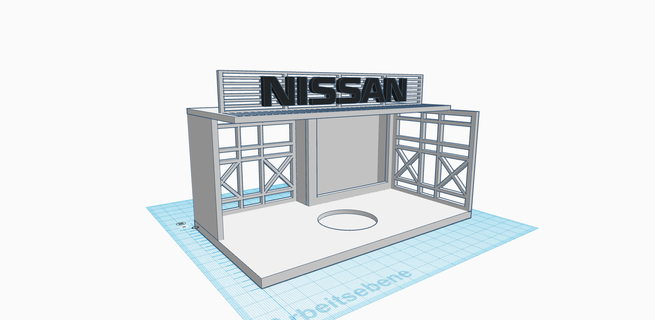 Nissan Wagen Hafen Garage Rahmen 143 dr ft Rennfahrer Sturm Kind Diorama 1 43 Slotcar Carrera gtr Freiheitslauf 3d print model - Mito3D