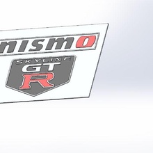 nissan gtr prato logotipo gadget 3d print model - Mito3D