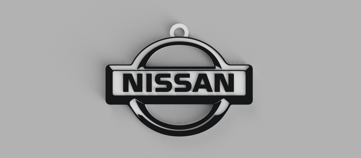 Nissan logo auto porte clés pendentif boucle d'oreille 3d print model - Mito3D