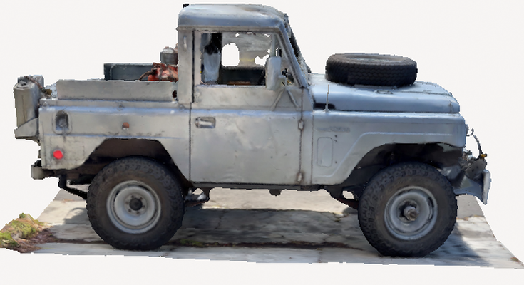 nissan patrulla diesel coche vehiculo camión recoger antiguo degradado oxidado transporte 3d print model - Mito3D