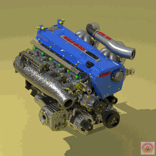 nissan rb26 skyline gt-r - engine rb25 rb30 r33 r34 r32 dett nismo hks garrett 3d print model - Mito3D
