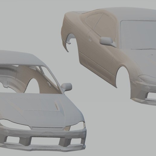 nissan silvia s15 yazdırılabilir vücut araba oyun sylvia yuvası scalextric tamiya rc miniz 3D print model - Mito3D