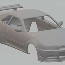 nissan skyline gtr imprimible cuerpo del coche juego jannie ranura scalextric tamiya rc miniz 1-10 1-32 1-18 1-24 3d print model - Mito3D