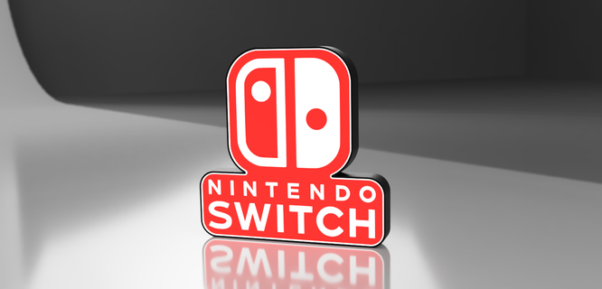 Nintendo luminária arte logotipo conduziu nomeado 3d print model - Mito3D