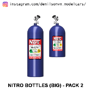 nitrous bottles big pack 2 bottle nos turbo car model supercharger jdm muscle 3d print model - Mito3D