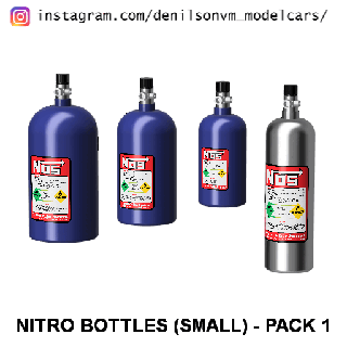 nitrous bottles small pack 1 bottle nos turbo car model supercharger jdm muscle 3d print model - Mito3D