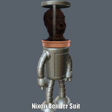 nixon bender suit easy print assembly art 20th century figure futurama matt groening model robot sculpture supportless 3d print model - Mito3D