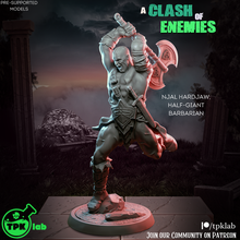 njal hardjaw half-giant barbarian game ttrpg rpg tabletop miniature miniatures d&d dnd dungeons dragons fantasy giant fighter male 3d print model - Mito3D