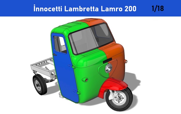 nocetti lambretta lambro 200 1 18 i tekerlekler gezi mini kamyon lory 3d print model - Mito3D