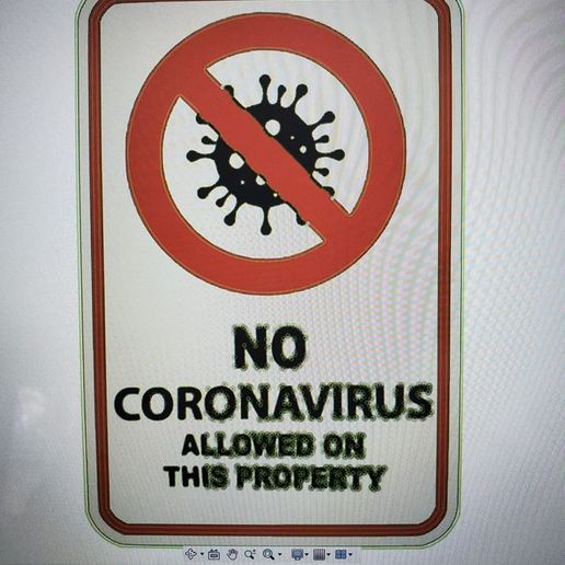 kein coronavirus Eigentum erlaubt Zeichen verschiedene Arbeit office home sign 3D print model - Mito3D