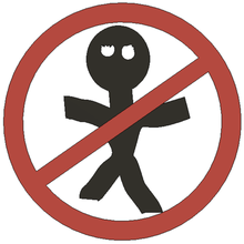 no entry - funny sign art ghost zombie lammesky 3d print model - Mito3D