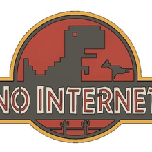 pas d'internet - chrome dino multicolore art signes logos signal jurassic park jurassique internet dinosaure le 3d print model - Mito3D