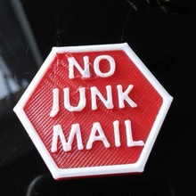no junk mail stop casa casella di posta post segno all'aperto, giardino 3d print model - Mito3D