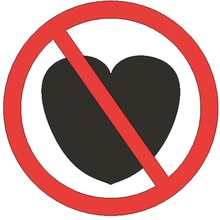 no love - sign heart art warning not allowed funny lammesky 3d print model - Mito3D