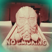 no fumar art advertencia máscara de gas steampunk esculpir 3d print model - Mito3D