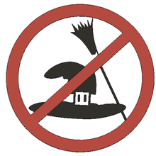 no witch hat broom - funny sign art halloween pointy hats brooms witches flying fly zone lammesky 3d print model - Mito3D