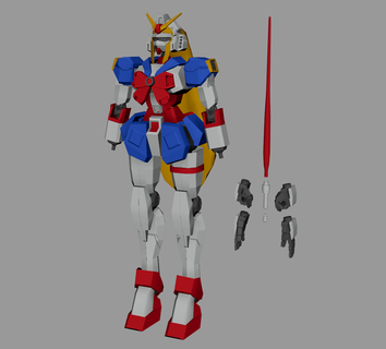 nobel gundam recreation Game figure mecha articulated anime stylized plastic model kit 3d print model - Mito3D