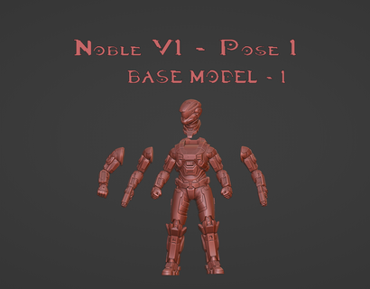 noble 6 base model - multi pose 1 halo reach miniature Game infinite master chief team carter spartan 3d print model - Mito3D