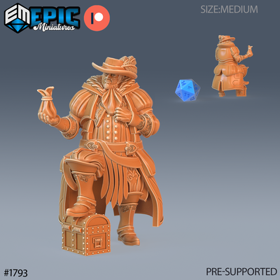 noble human treasure dnd miniature tabletop miniatures gaming monster 3d model rpg dndminis stl file game epic-miniatures dndminiatures 3dprint 3dminiature printedminis 3dprinting dungeon fantasy roleplaying dragon warrior undead pre-supported 3d print model - Mito3D