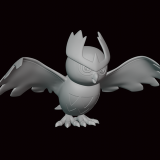 noctowl Pokemon figura statua video gioco videogiochi miniatura scultura fan art figurina oro argento gestione 3d print model - Mito3D