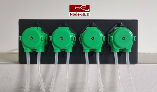 node-red diy 4-heads peristaltic dosing pumps project pump reef tank balling chemical doser 3d print model - Mito3D