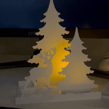 Noel geyik doğa Sanat ışık mum dekorasyon sonbahar köknar tavşan 3d print model - Mito3D