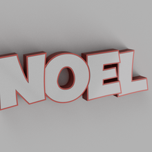 noel logo led light luminous 3d print model - Mito3D